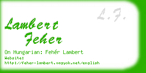 lambert feher business card