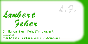 lambert feher business card